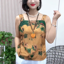 新款夏季女士时尚百搭花萝提花显瘦小吊带