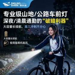 微笑鲨 D2 自行车夜骑前灯 强光照明充电防水