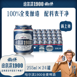哈尔滨啤酒 1900全麦啤酒 迷你罐 255ml*24听