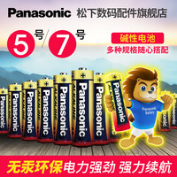 Panasonic 5号碱性电池5号家用儿童玩具五号门锁拍立得鼠标遥控器七号