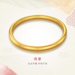 金至尊 古法足金内刻心经黄金手镯