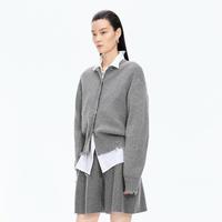 江南布衣 女士针织衫 秋毛针织衫长袖开襟圆领毛衫