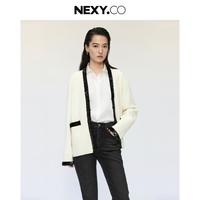 NEXY.CO 商场同款2026春季款时尚撞色羊毛衫针织开衫外套女