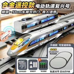 LIVING STONES 带轨道火车玩具3-6岁合金复兴号高铁玩具大号火车玩具男孩生日礼