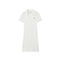 LACOSTE 法国鳄鱼女装时尚休闲纯棉短袖V领舒适百搭Polo修身连衣裙