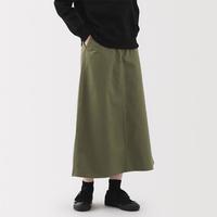 無印良品 MUJI 女式粗细不均棉线丝光斜纹A字裙