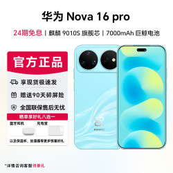 华为 nova16 Pro  红枫影像 麒麟9010S芯片 智能直屏手机 晴空蓝 12GB+256GB 12期免息