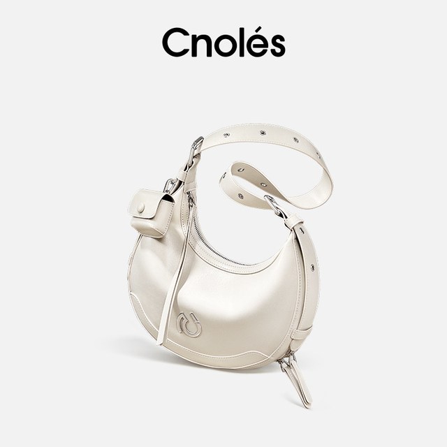 移动端：Cnolés 【赵昭仪同款】弦月包通勤腋下单肩斜挎女包