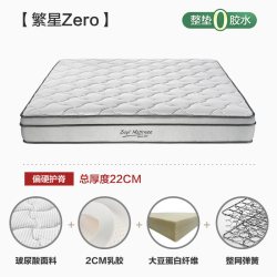 八益 繁星 弹簧乳胶床垫 1.5*2m 玻尿酸面料+乳胶+大豆纤维