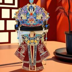 赋闲 北京故宫文创锦绣云肩金属冰箱贴中国风旅游纪念品收藏国潮送礼物 紫葶凤冠冰箱贴-单个礼盒装