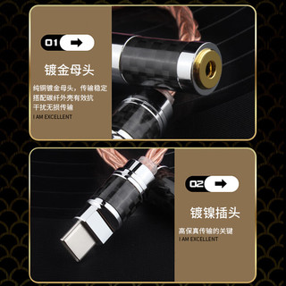 YYTCG 单晶铜 Lightning转3.5mm DAC解码耳放线