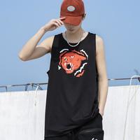 PUMA 圆领无袖篮球背心男上衣时尚印花户外训练舒适休闲网眼运动背心