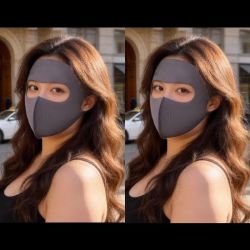 京东 万宝绿冰丝防晒口罩女士大脸专用夏季薄款防紫外线面罩加大码2026新款 冰感防晒透 50