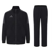 adidas 春秋户外运动休闲百搭运动套装夹克长裤两件套男女同款