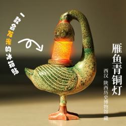 赋闲 陕历博彩绘雁鱼铜灯冰箱贴发光磁吸创意冰箱磁贴礼盒装西安伴手礼 彩绘雁鱼铜灯-可发光
