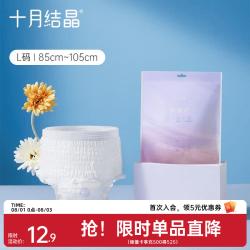 十月结晶 安心裤产妇安睡裤型卫生巾女夜用姨妈经期拉拉安全裤 L 2片 1包