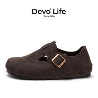 移动端：Devo Life 【休闲百搭】DevoLife旗舰店）的沃  软木鞋包头  女士休闲鞋