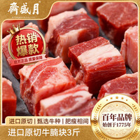 月盛斋 原切牛腩块净重4斤 生鲜炖煮食材 源头直发 原切牛腩块4斤