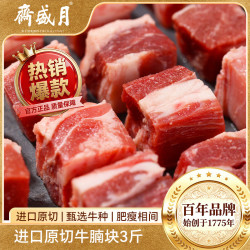 月盛斋 原切牛腩块净重4斤 生鲜炖煮食材  源头直发 原切牛腩块4斤
