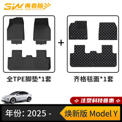 3W 特斯拉ModelY TPE脚垫+齐格毯 焕