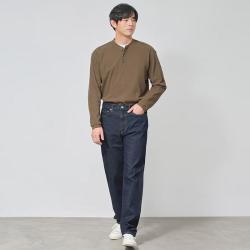 無印良品 MUJI 木棉混纺牛仔直筒裤 男士牛仔裤
