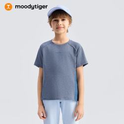 moodytiger 吸湿排汗 翎羽蓝 140cm 儿童短袖T恤