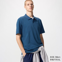 优衣库 AIRism POLO衫 深蓝色 3XL 男装