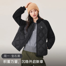 雪中飞 2025冬女士葫芦纹拼接轻薄羽绒服时尚百搭休闲户外外套