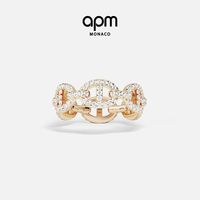 APM Monaco Maille Marine戒指女玫瑰金色链环时尚送人