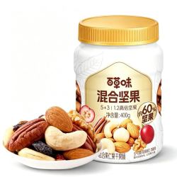 百草味 每日坚果罐装400g核桃腰果夏威夷果葡萄干