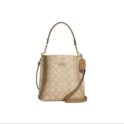 COACH 女包 Mollie 22 经典老花Logo满印人造革小号水桶包 CA582