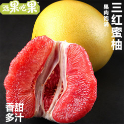 选果吃果 海南三红蜜柚红心当季新鲜多汁皮薄肉厚750g-1000g