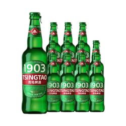 青岛啤酒 跃级新生！1903全麦酿造拉环瓶装500mL12瓶