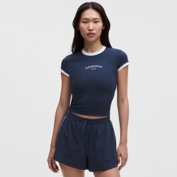 lululemon 女士棉混纺滚边短款T恤 LW3KD9S