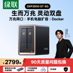 绿联 私有云DXP2800GT 8G双盘位NAS网络存储  万兆网口  DXP2800 GT 8G-空盘版