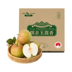 隰县玉露香梨 玉露香梨9粒大果 净重5-6斤 80+mm