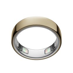 Oura 【破价】Oura 戒指 5 - 金色 - 尺寸 7 - 世界上最小的智能戒指 - 睡眠、活动、女性健康、人工智能顾问,1 周电池寿命,购买前尺寸,Android 和 iOS 兼容