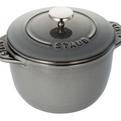 Staub 珐宝 珐琅铸铁锅 煮饭锅/煲汤锅 12厘米 磨砂灰