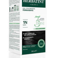 HERBATINT 永久性染发凝胶 3 罐 300 毫升 – 1 N 黑色 不含氨 适用于敏感肌肤 100% 覆盖白发 含 8 种天然有机提取物