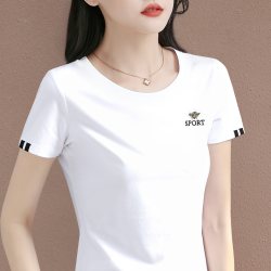 白色短袖t恤女2026夏季新款女装薄款上衣修身正肩半袖洋气体恤衫