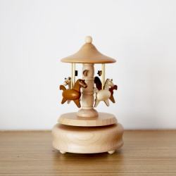 1 misic 木质音乐盒 发条八音盒 旋转摩天轮 时光机恐龙 多啦主题曲