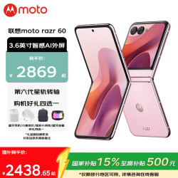 摩托罗拉 联想摩托罗拉第六代折叠屏 60万次折叠认证 5G新品手机 马卡龙粉 8GB+256GB 官方标配