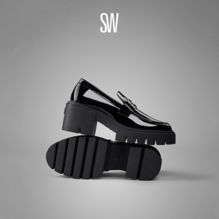 88VIP：STUART WEITZMAN 【英伦学院风】SW牛皮厚底粗跟乐福女单鞋SW2502016