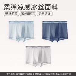 芬腾 抑菌抗菌裆  冰丝男士内裤  3条