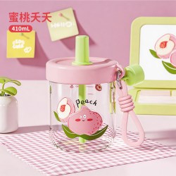 富光 玻璃杯吸管杯耐热耐400ml