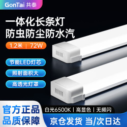 共泰 一体化LED灯管 长条工业三防灯节能仓库工程日光净化灯 1.2米 72W 白光