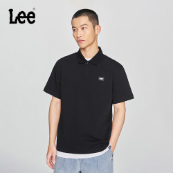 Lee 舒适版防晒紫外线翻领Logo织标男凉感短袖polo衫
