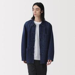 無印良品 MUJI 男式 木棉混牛仔盘扣夹克