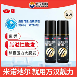 万汉靓力 米诺地尔搽剂 5%*60ml 2盒装 29年新效期 生发初显 经典8周装