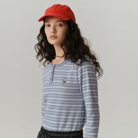 TEENIE WEENIE 小熊 女式T恤小熊春季修身圆领长袖T恤打底衫女装